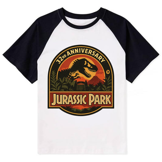 Jurassic Park 32nd Anniversary - Contrast Raglan T-shirt - Black