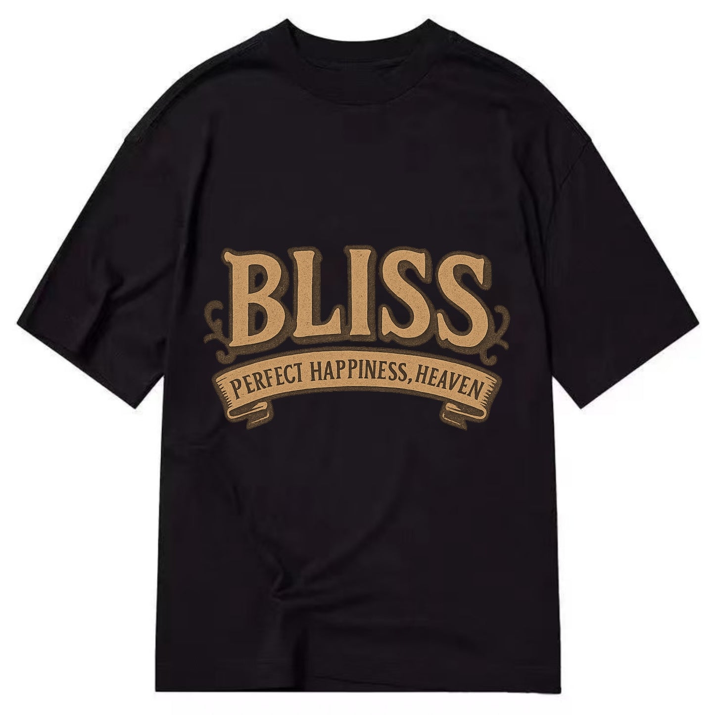 Bold typography design - "BLISS" - perfect happiness, heaven - Classic T-shirt - Black
