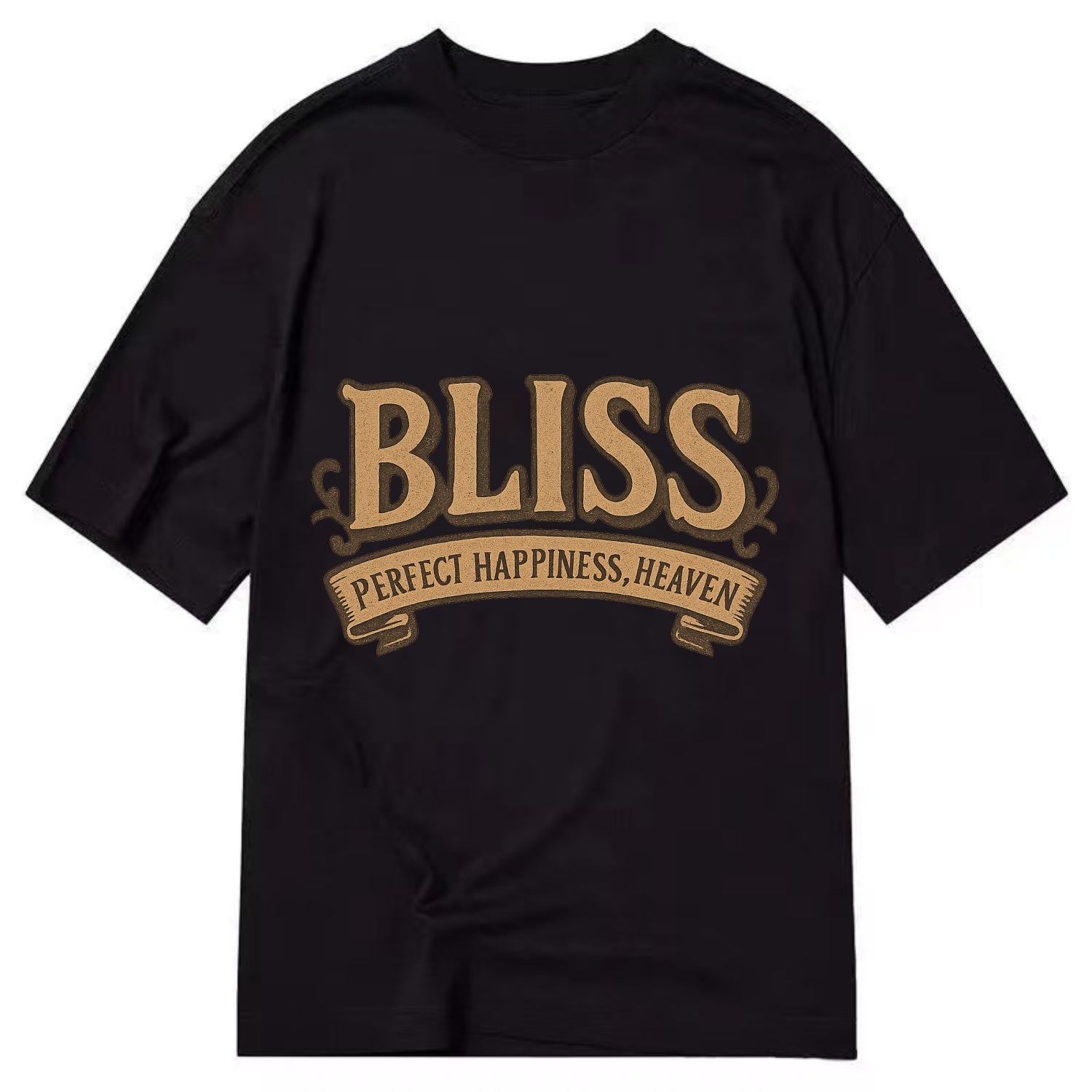 Bold typography design - "BLISS" - perfect happiness, heaven - Classic T-shirt - Black