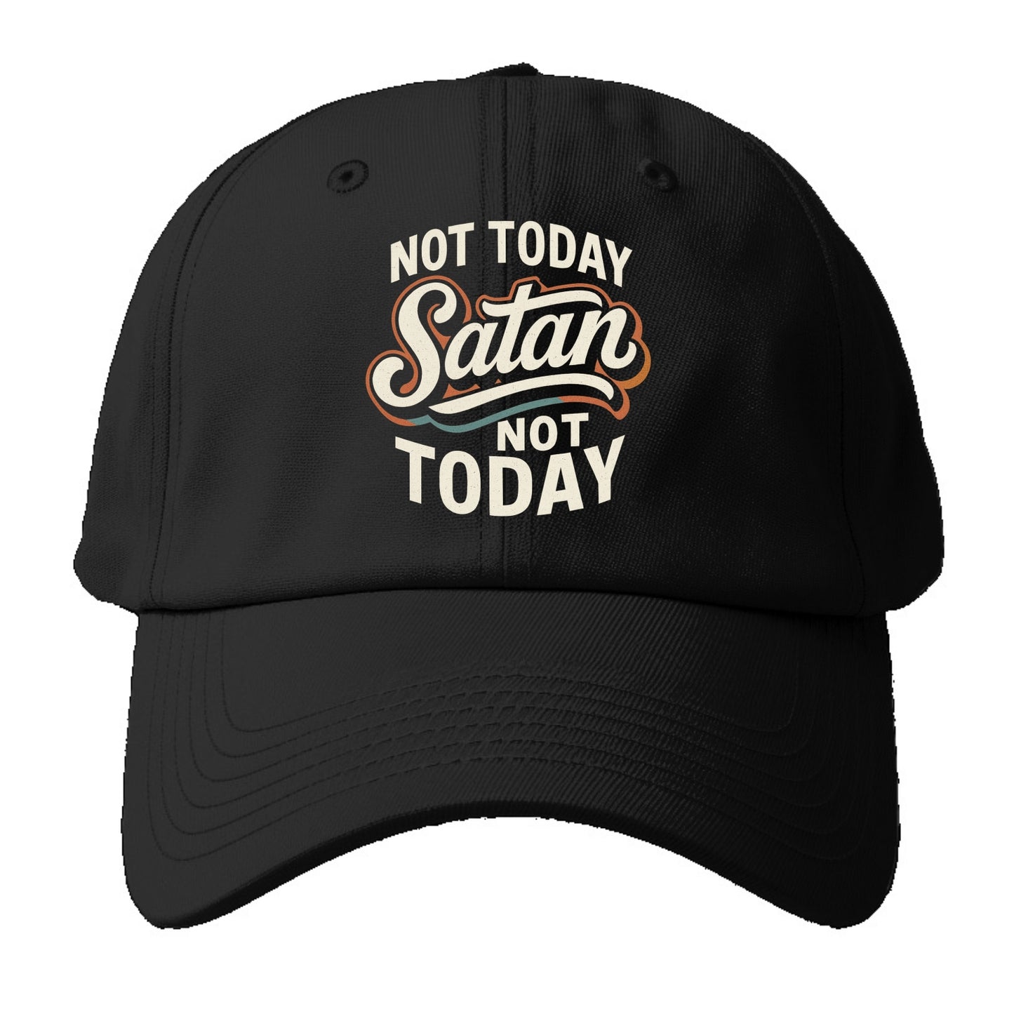 Not Today Satan - Not Today - Baseball C - Baseball Cap For Big Heads - Black