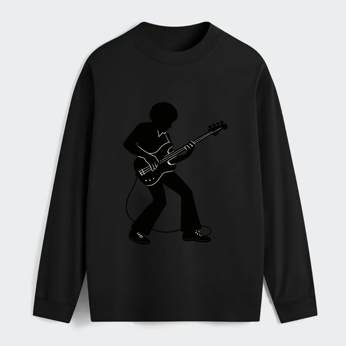 Bass guitarist slap technique - Classic Long Sleeve Shirt - Black