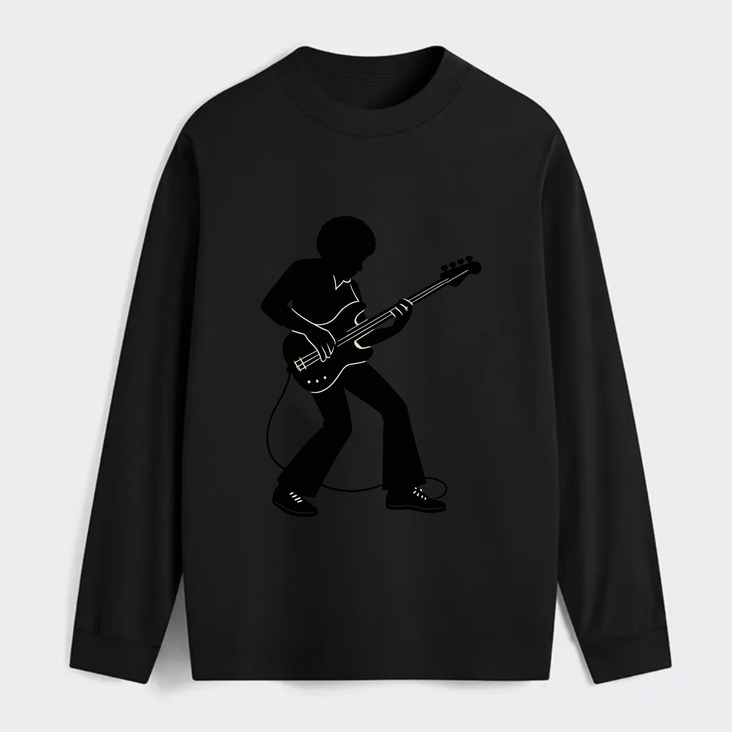 Bass guitarist slap technique - Classic Long Sleeve Shirt - Black