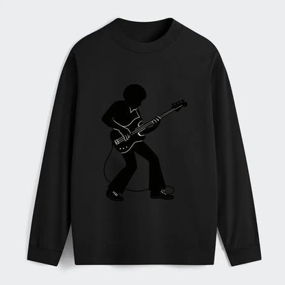 Bass guitarist slap technique - Classic Long Sleeve Shirt - Black