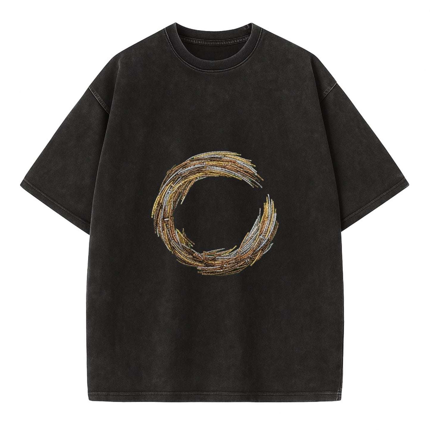 Enso Circle - Vintage T-shirt - Black