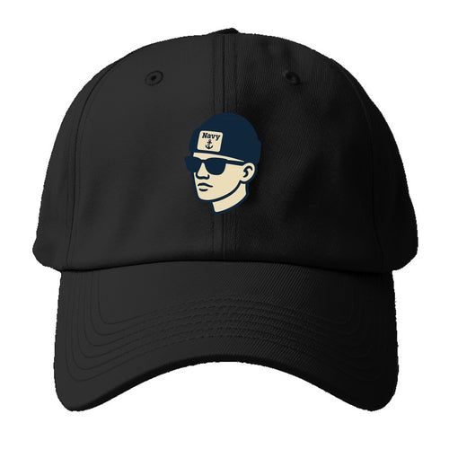 Annapolis Midshipman wearing Navy beanie with anchor patch - Baseball Cap