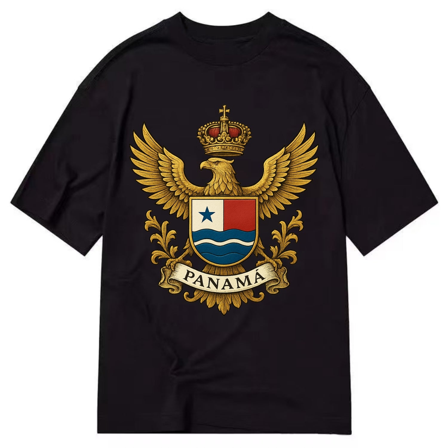 Panama Heritage Badge  - Classic T-shirt - Black