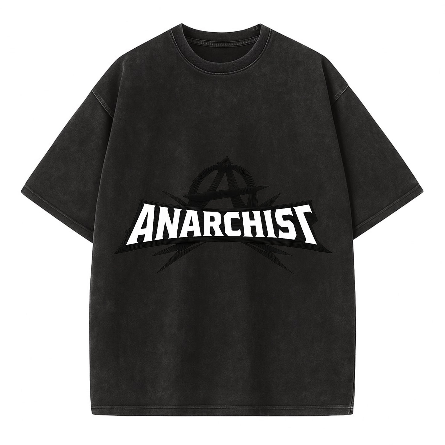 Bold typography design - "ANARCHIST" - no masters, self-governed - Vintage T-shirt - Black