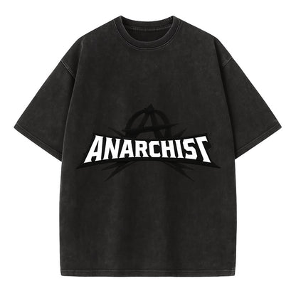 Bold typography design - "ANARCHIST" - no masters, self-governed - Vintage T-shirt - Black