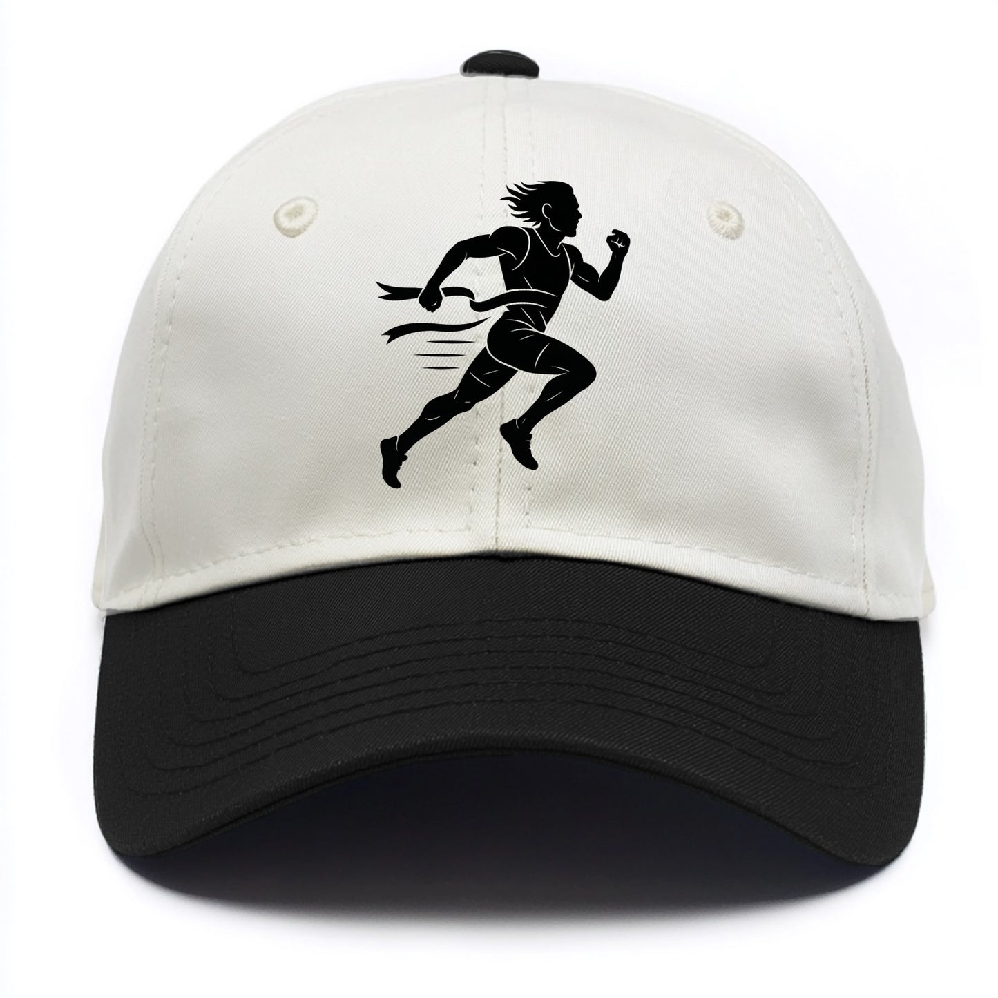 Runner sprinting finish line - Two Tone Cap - Black