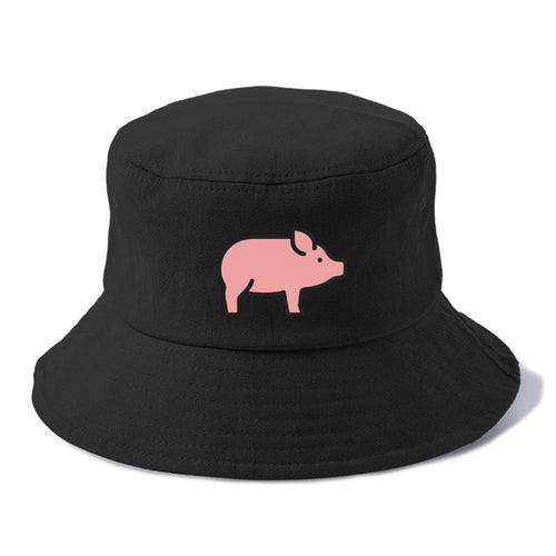 Pig - Pink farm pig flat side profile - Bucket Hat
