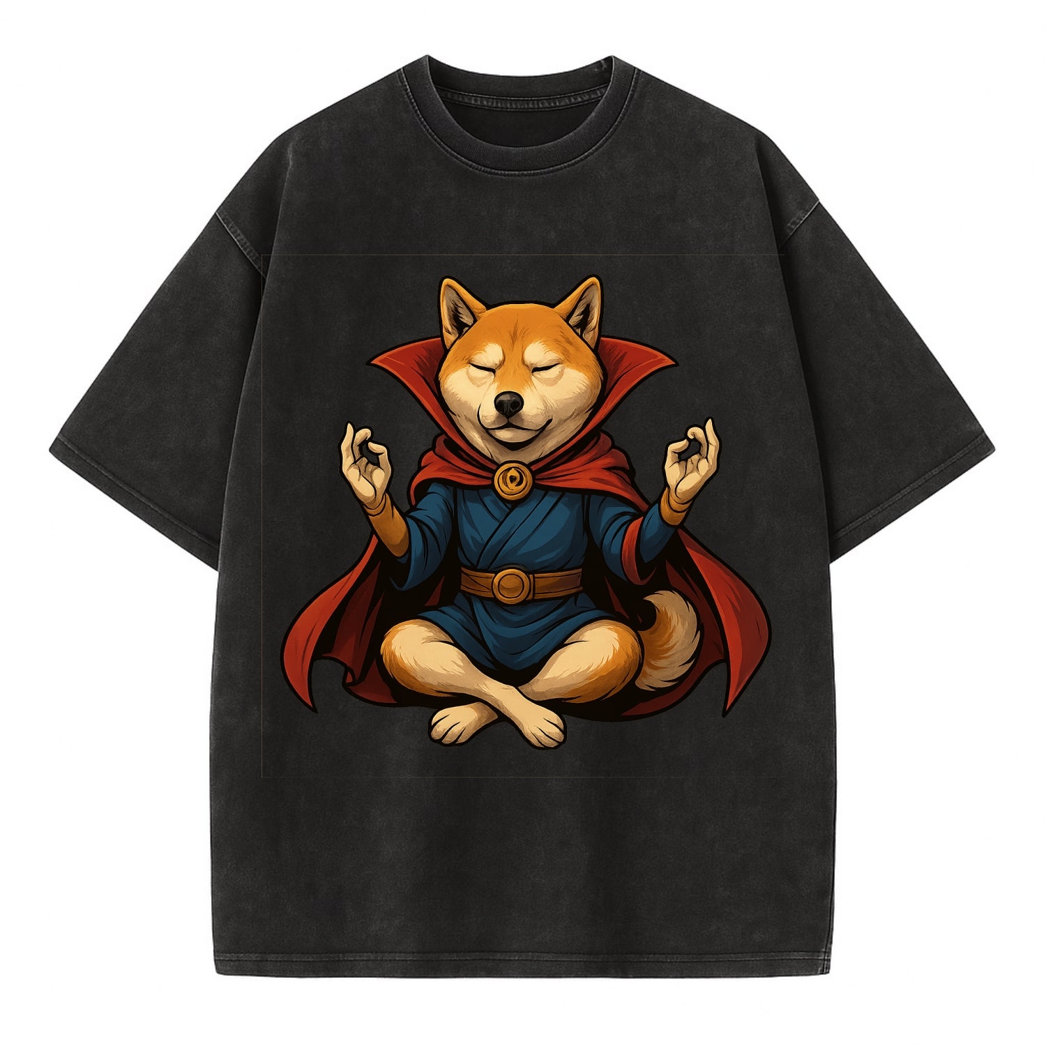 Shiba Inu Doctor Strange  - Vintage T-shirt - Black