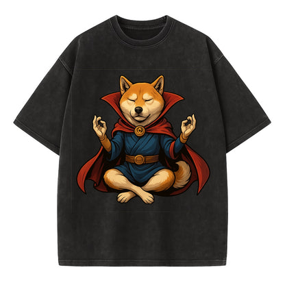 Shiba Inu Doctor Strange  - Vintage T-shirt - Black