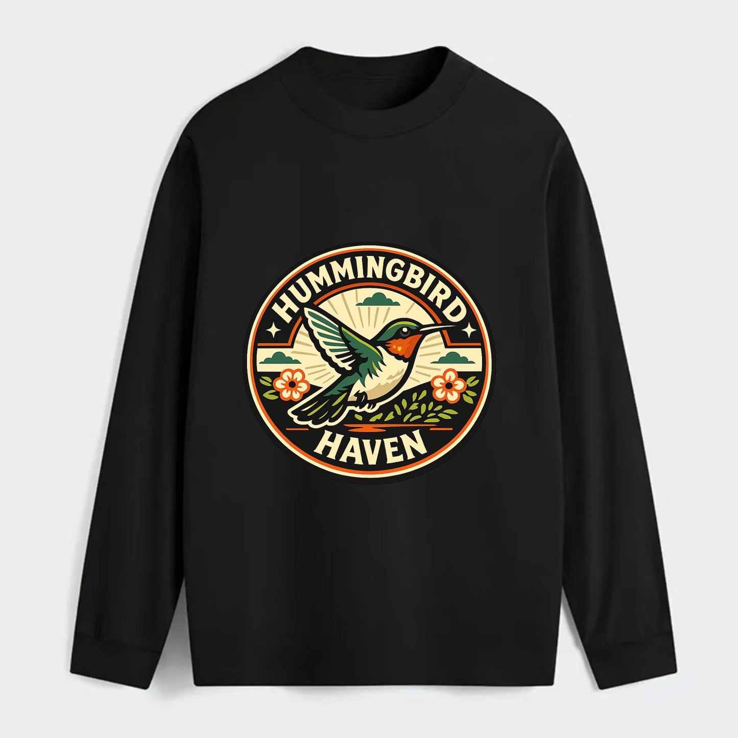 Hummingbird Sanctuary Emblem - Classic Long Sleeve Shirt - Black