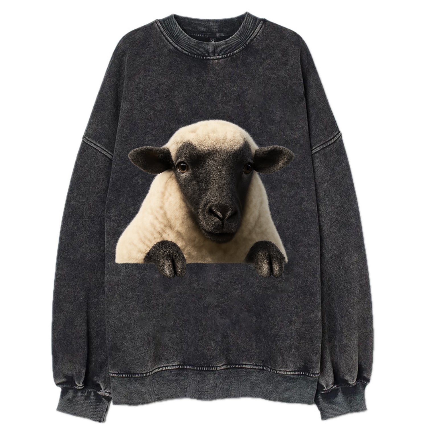 Sheep  - Vintage Sweatshirt - Black