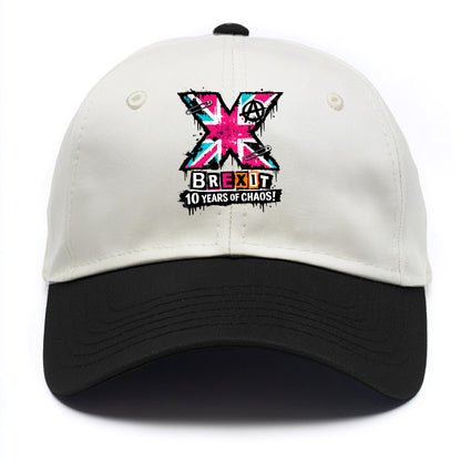 X YEARS | Roman numeral X massive | Union Jack fill pattern | Bold statement design - Two Tone Cap - Black