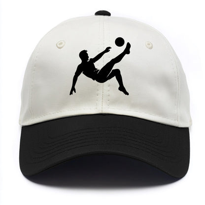 Soccer player kicking ball mid-air - Two Tone Cap - Black