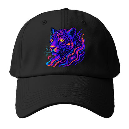 Powerful jaguar with rosettes containing miniature galaxies, cosmic - Baseball Cap For Big Heads - Black