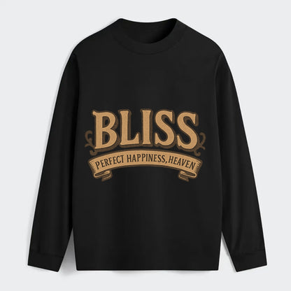Bold typography design - "BLISS" - perfect happiness, heaven - Classic Long Sleeve Shirt - Black