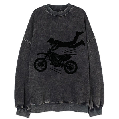 Motocross rider airborne trick - Vintage Sweatshirt - Black
