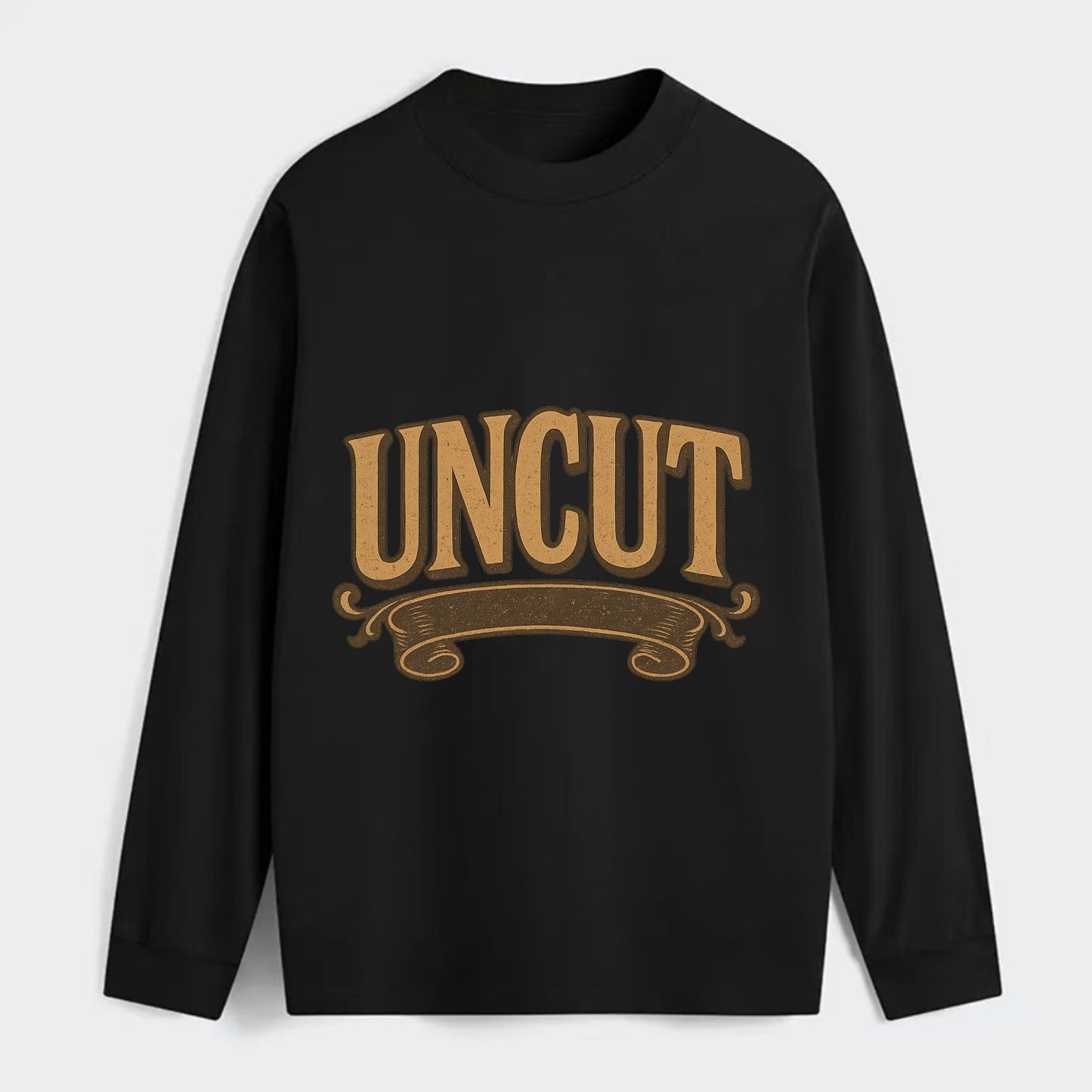 Bold typography design - "UNCUT" - pure, undiluted, authentic - Classic Long Sleeve Shirt - Black