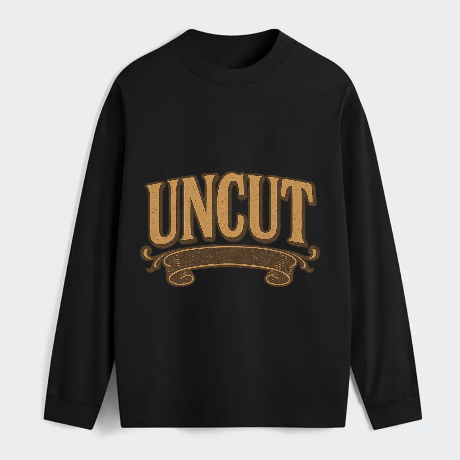Bold typography design - "UNCUT" - pure, undiluted, authentic - Classic Long Sleeve Shirt - Black