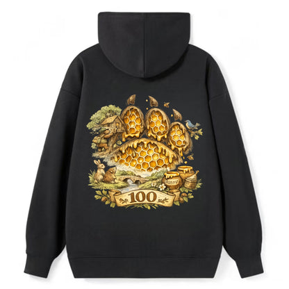 HONEY PAW | Bear paw print filled with honeycomb | Sticky evidence | - Classic Pullover Hoodie - Black