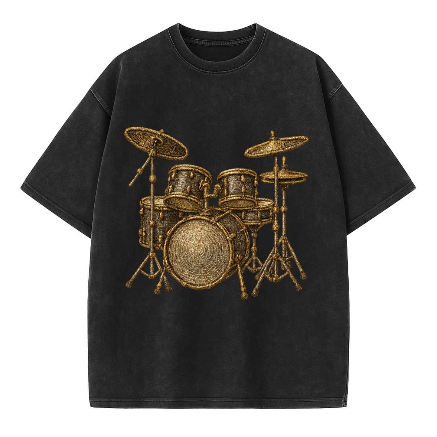 Drum Kit  - Vintage T-shirt - Black