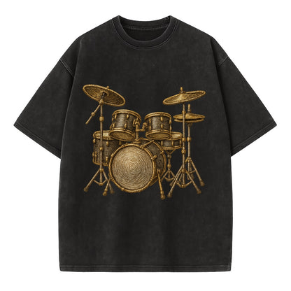 Drum Kit  - Vintage T-shirt - Black