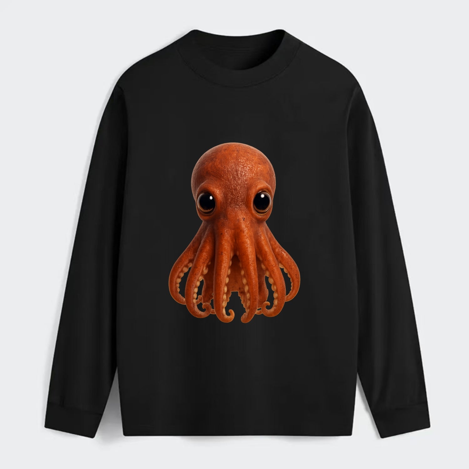 Baby Giant Pacific Octopus - reddish, smaller tentacles, expressive - Classic Long Sleeve Shirt - Black