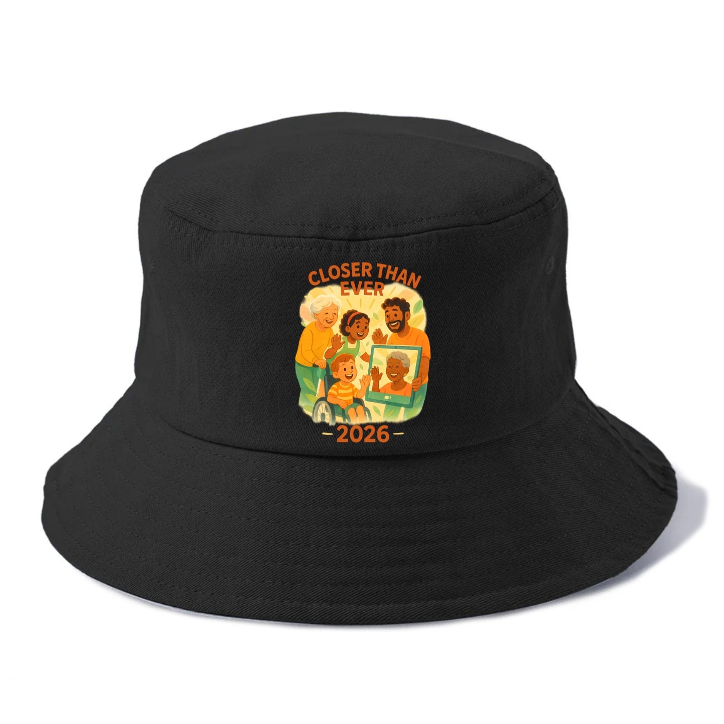 Technology bringing distant families together - "Closer Than Ever" - connection - Bucket Hat - Black