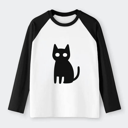 YOU MUST EMBRACE THE VOID | Black cat st - Raglan Long Sleeve T-Shirt - Black