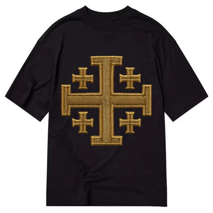 Jerusalem Cross  - Classic T-shirt - Black