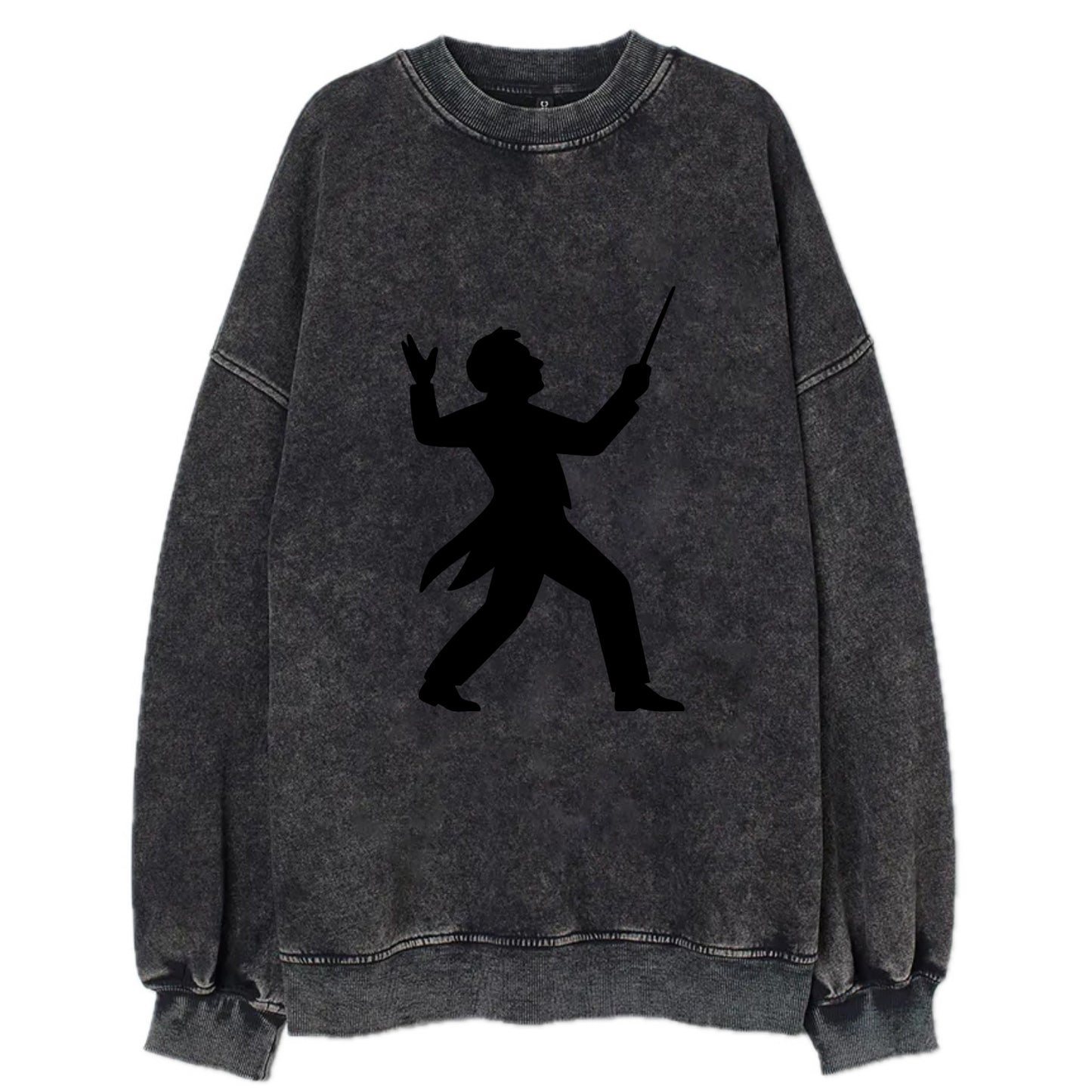Conductor leading orchestra passionately - Vintage Sweatshirt - Black