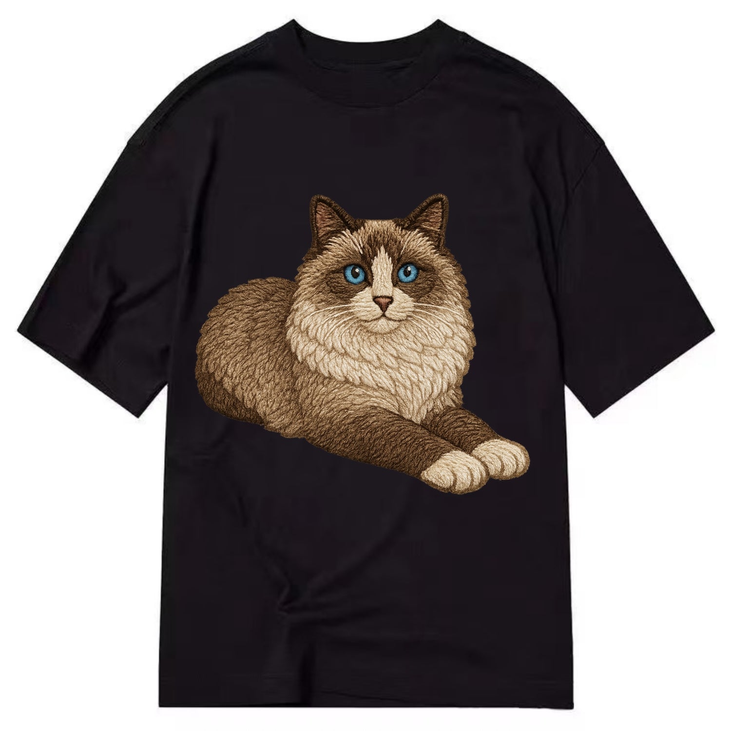 Ragdoll  relaxed lying down with head up Classic T-shirt - Black
