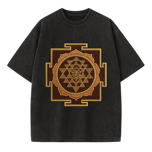 Sri Yantra  - Vintage T-shirt - Black