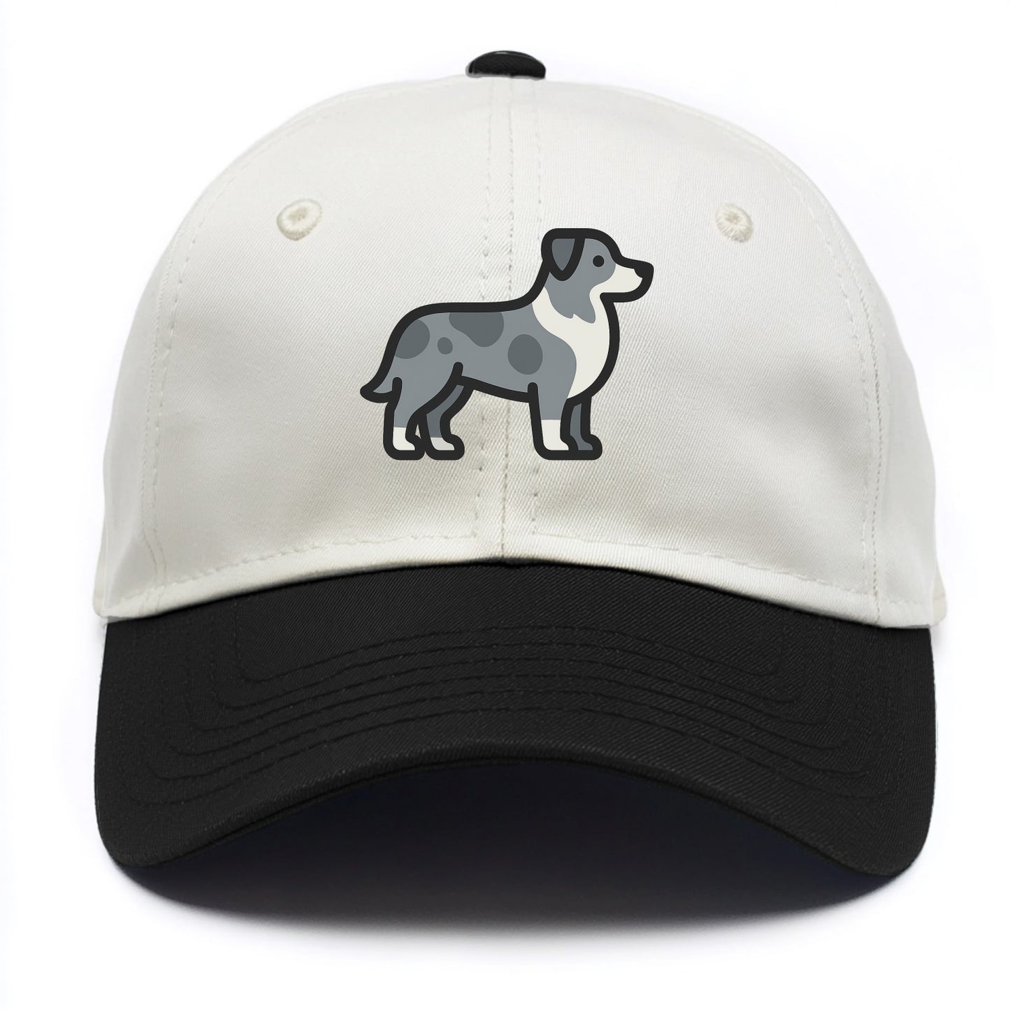 Australian Shepherd - Blue merle flat side profile - Two Tone Cap - Black