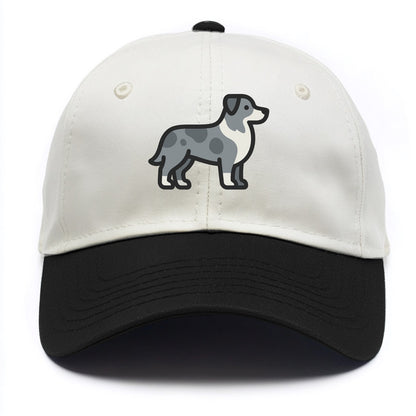Australian Shepherd - Blue merle flat side profile - Two Tone Cap - Black