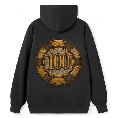 Poker Chip  - Classic Pullover Hoodie - Black