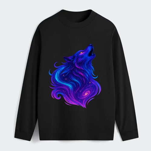 Noble wolf with flowing fur that transforms into aurora borealis - Classic Long Sleeve Shirt