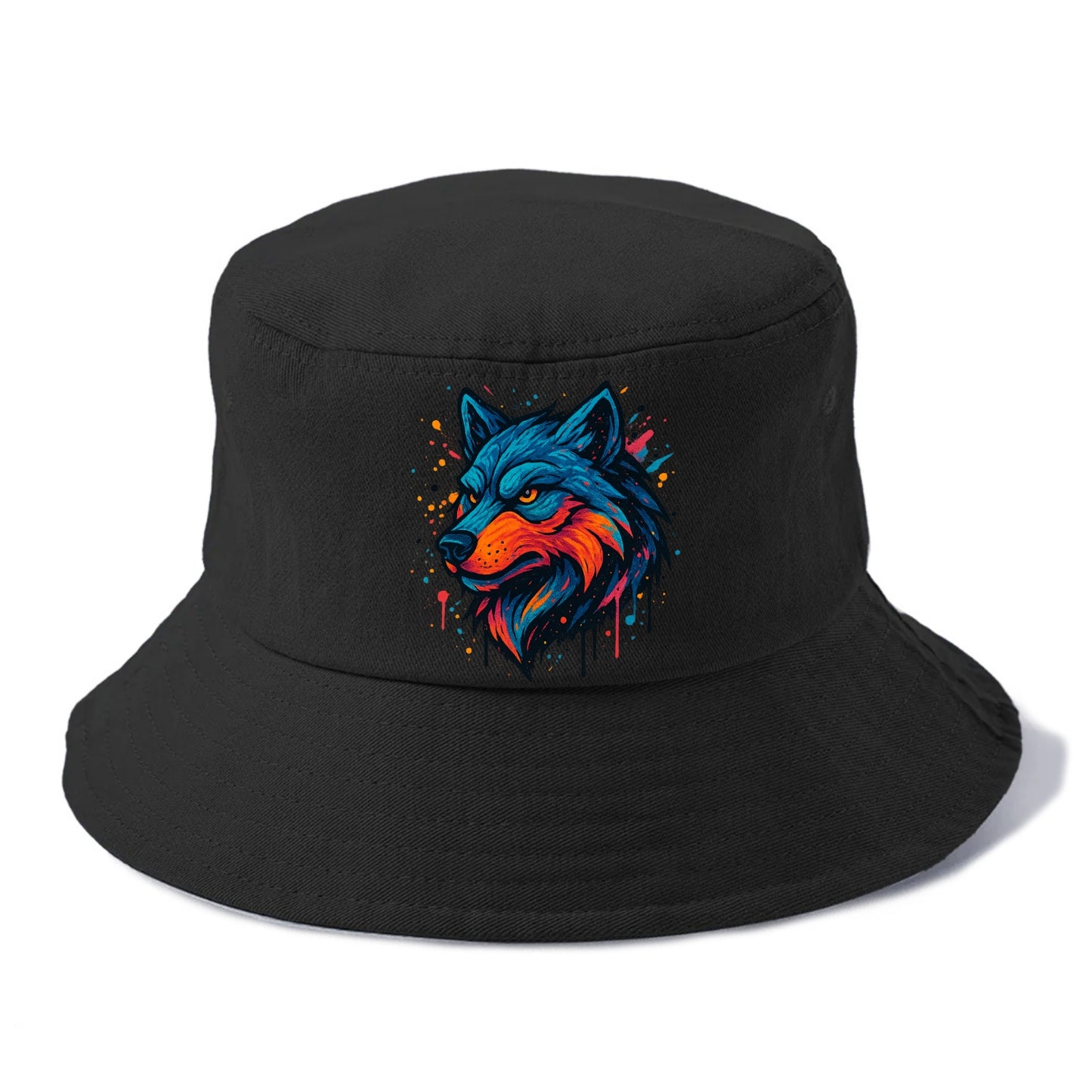 Velvet Wolf Royal  - Bucket Hat - Black