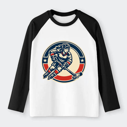 Fearless Ice Warrior - Raglan Long Sleeve T-Shirt - Black