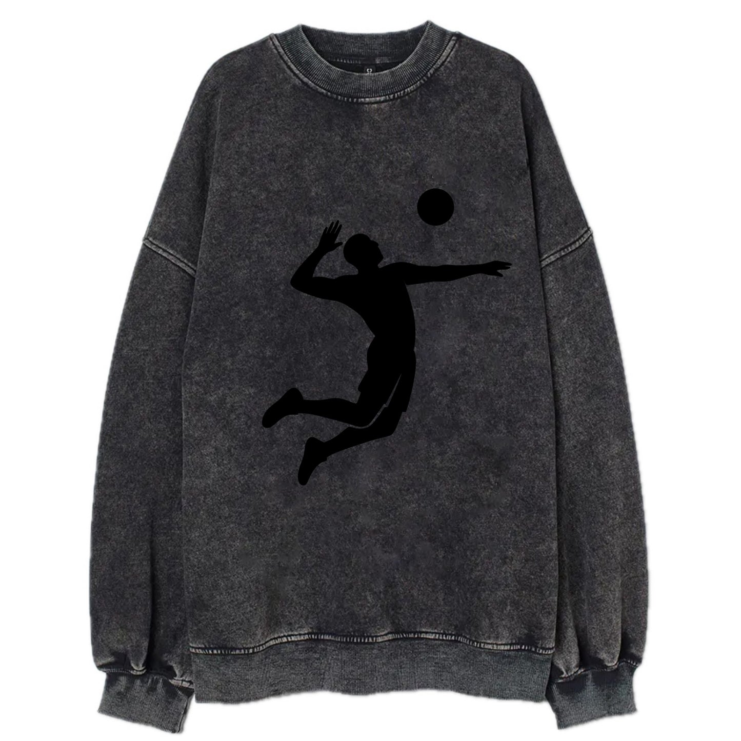Volleyball player spiking ball - Vintage Sweatshirt - Black