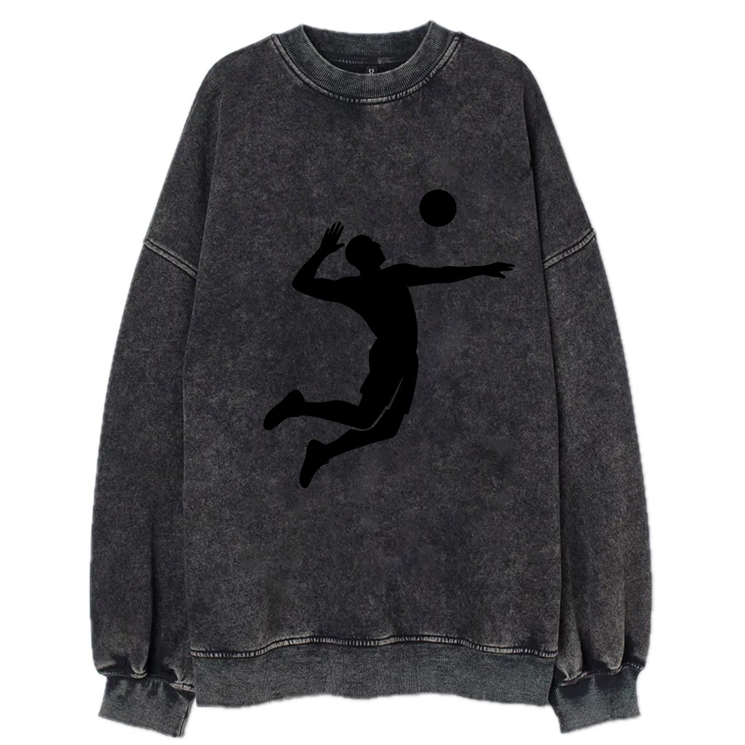 Volleyball player spiking ball - Vintage Sweatshirt - Black