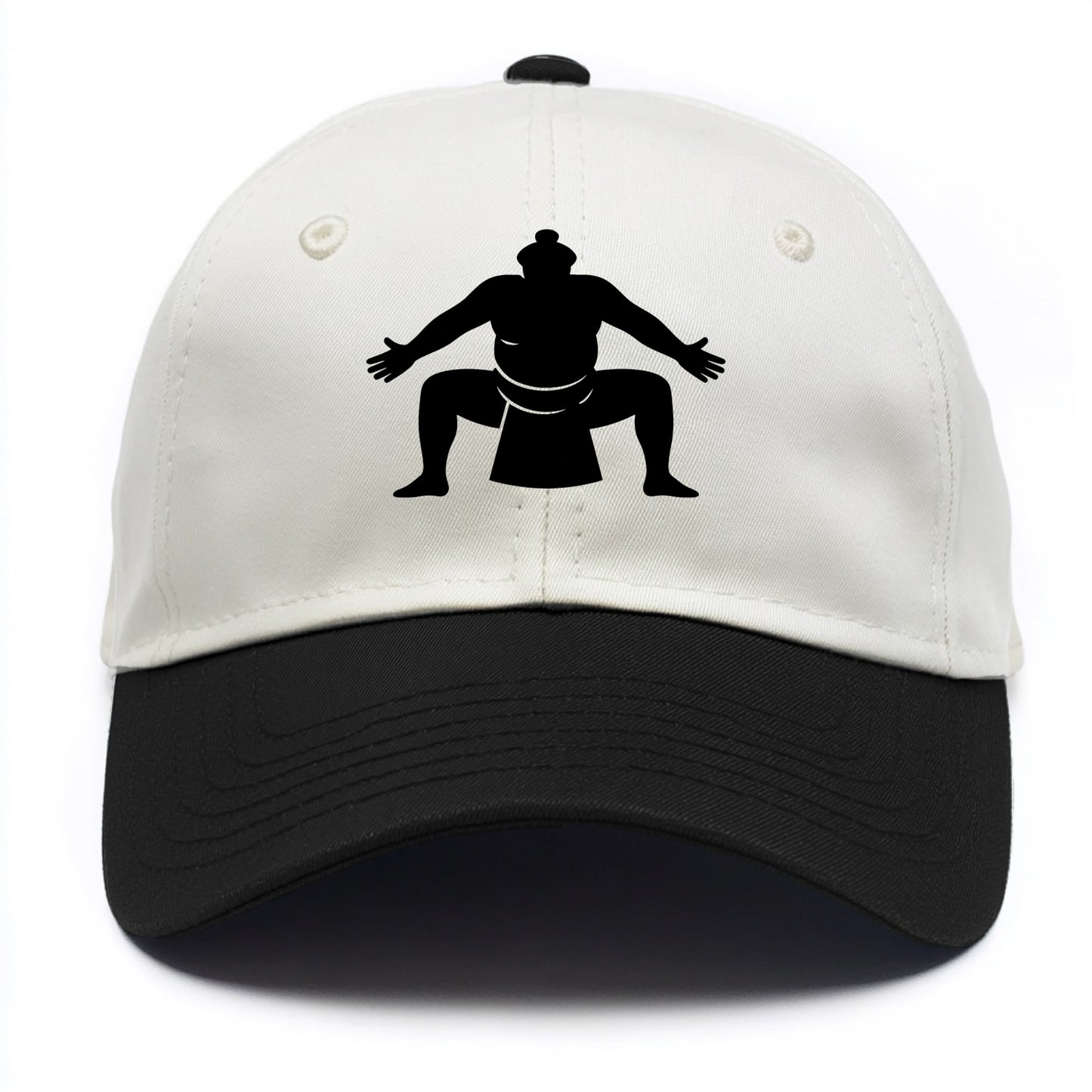 Japanese sumo wrestler ceremonial stance - Two Tone Cap - Black