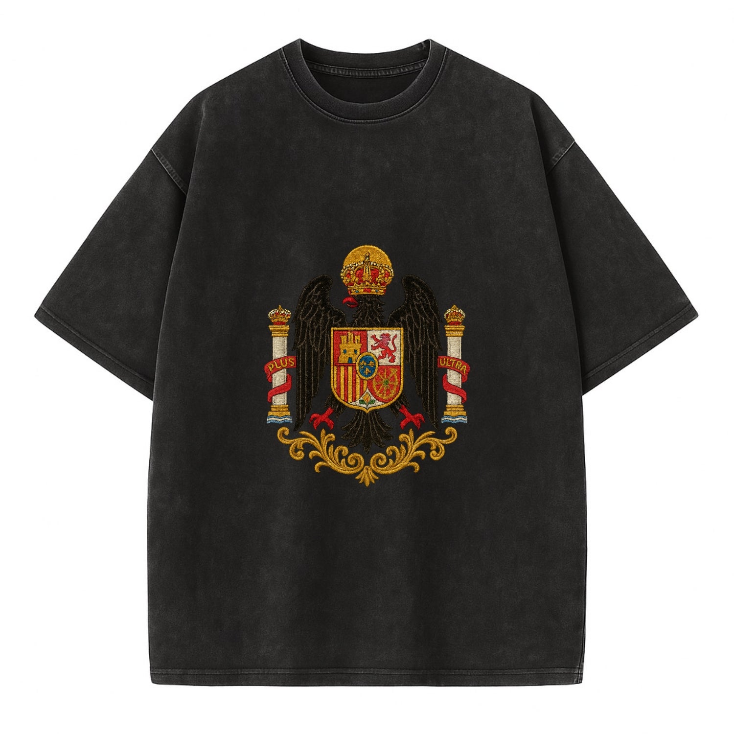 Imperial Eagle Of Spain Crest - Vintage T-shirt - Black