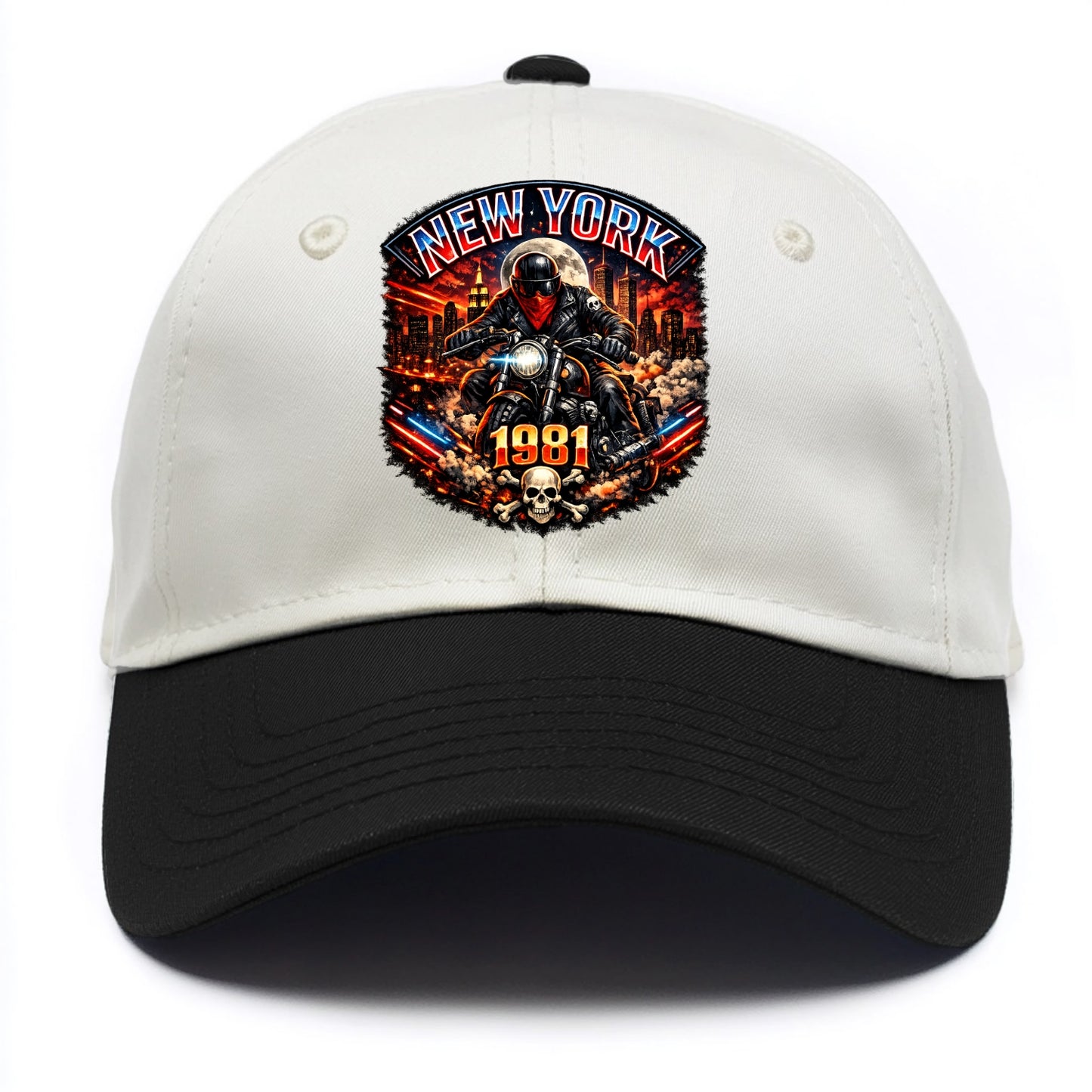 New York 1981 Biker - Two Tone Cap - Black