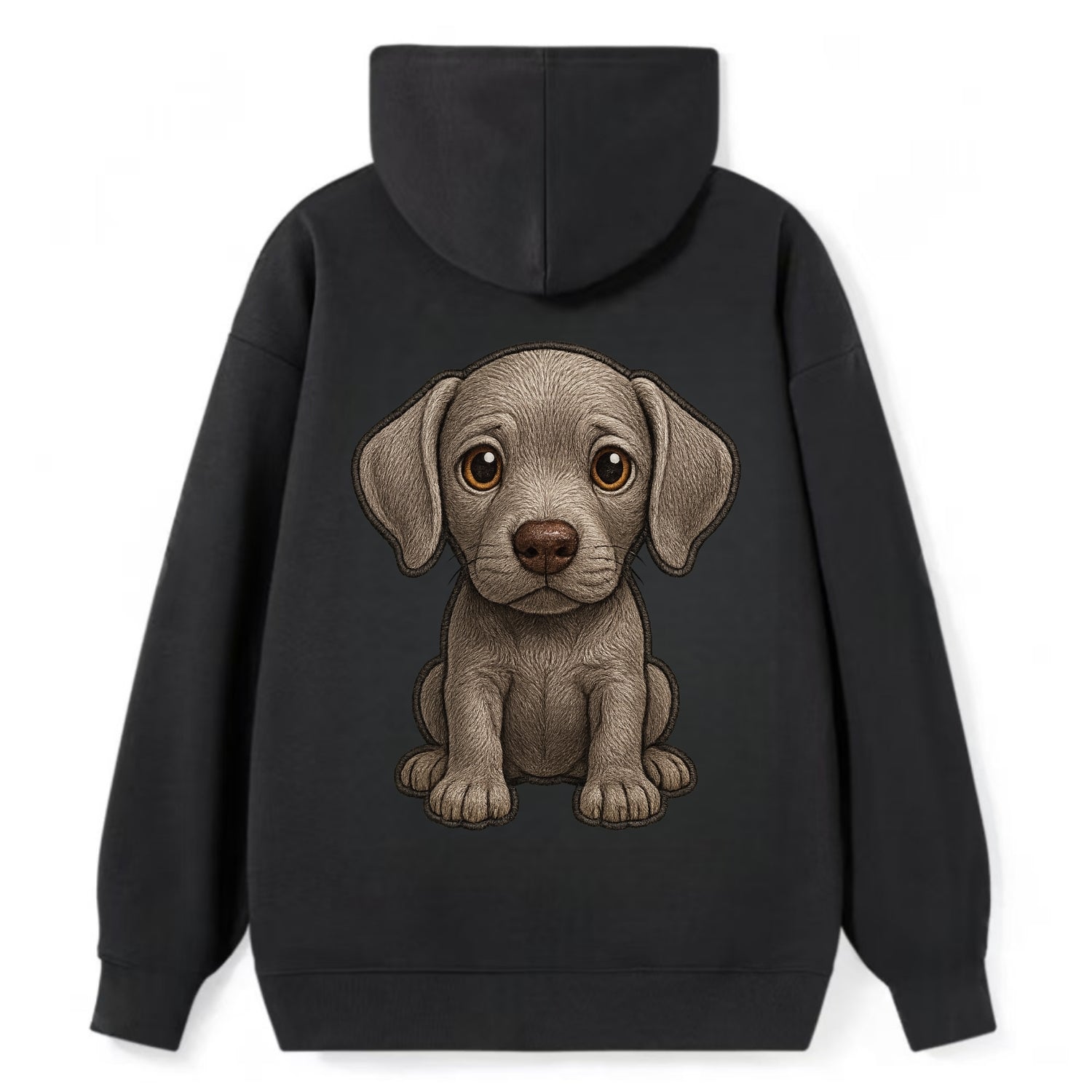 Baby Weimaraner Puppy - silver-gray coat, amber eyes, sleek body, - Classic Pullover Hoodie - Black