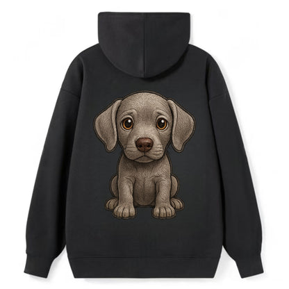 Baby Weimaraner Puppy - silver-gray coat, amber eyes, sleek body, - Classic Pullover Hoodie - Black