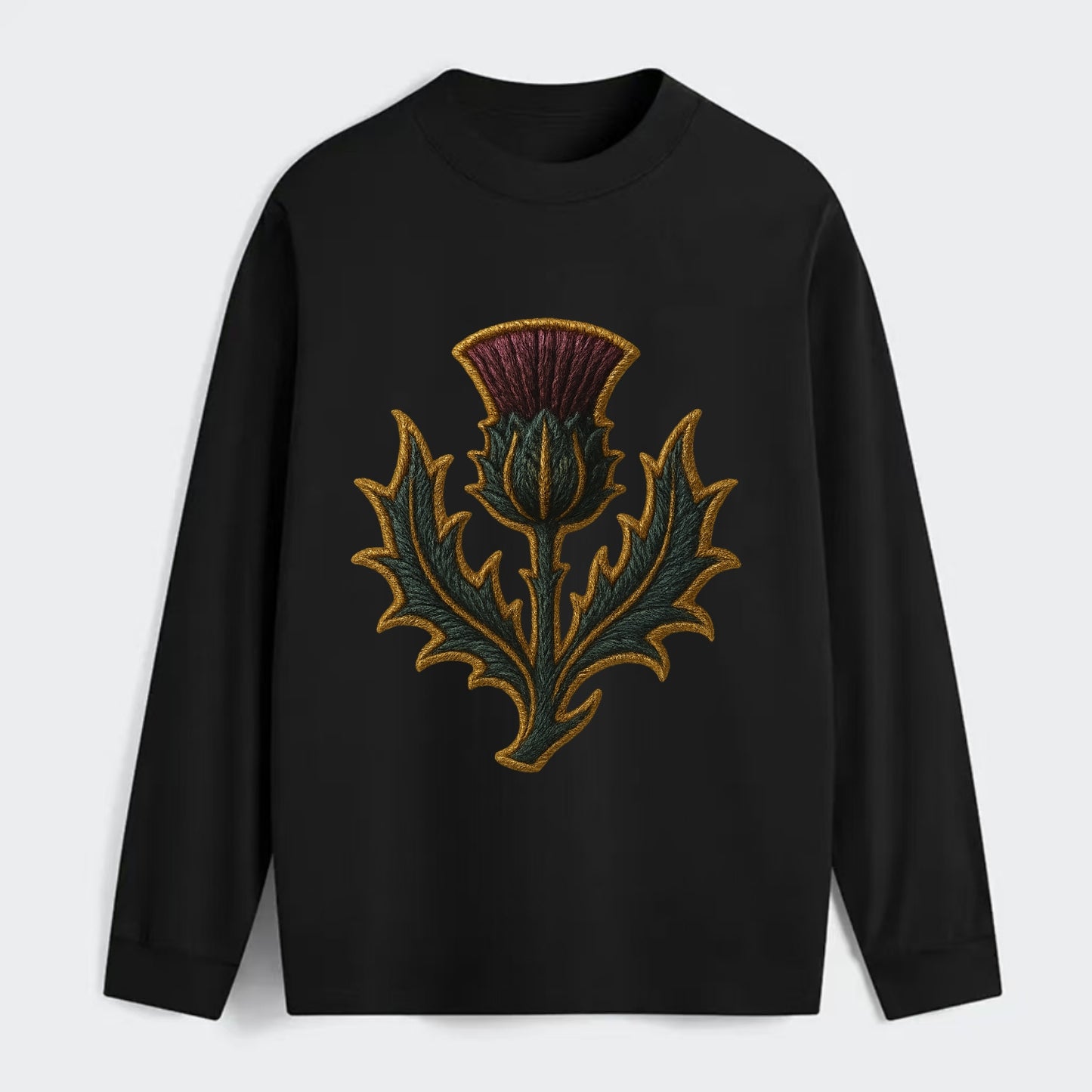 Scottish Thistle  - Classic Long Sleeve Shirt - Black