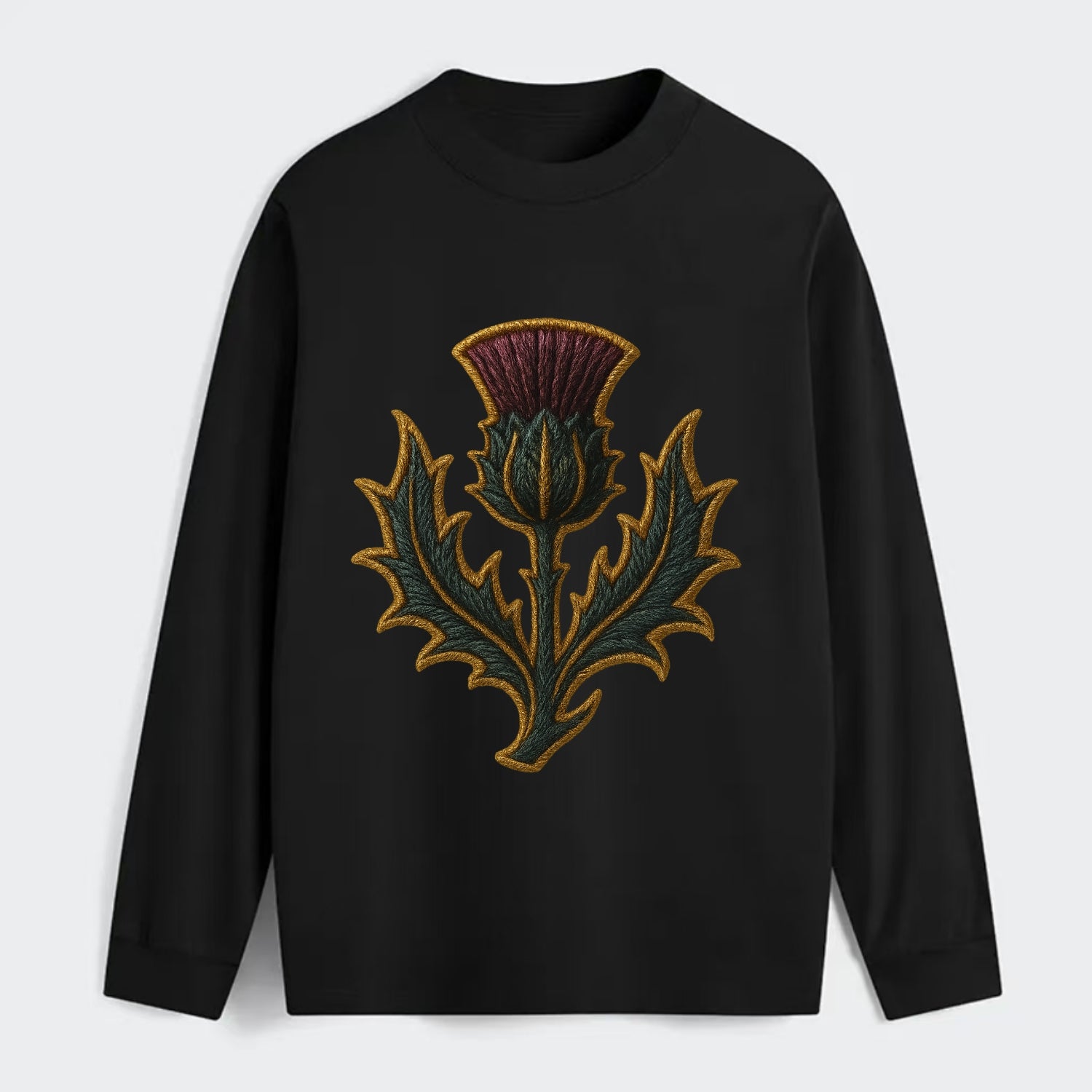 Scottish Thistle  - Classic Long Sleeve Shirt - Black